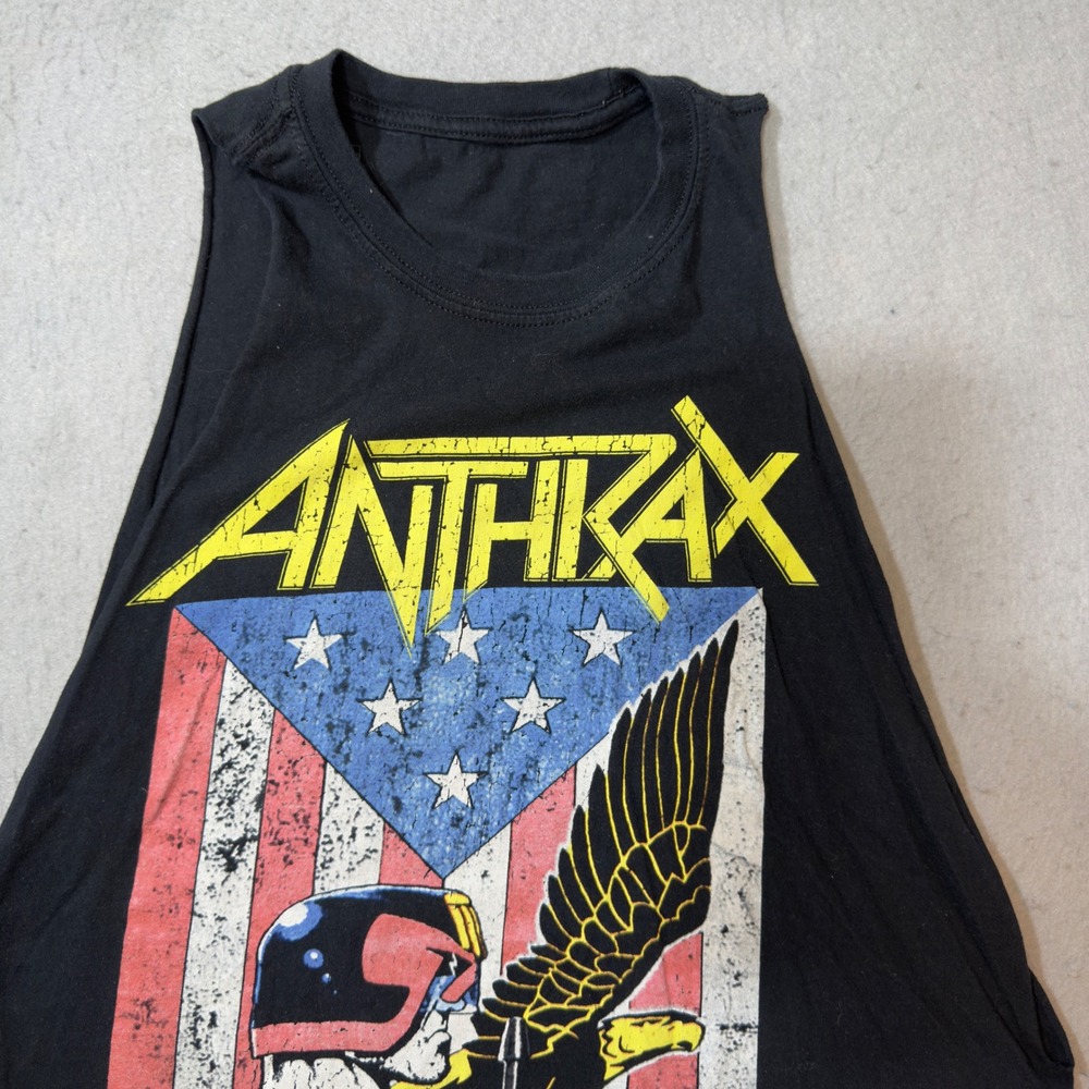 Anthrax Tank Top Men Medium Black Good Judge Dredd Graphic Muscle Tee Cut Sleeve